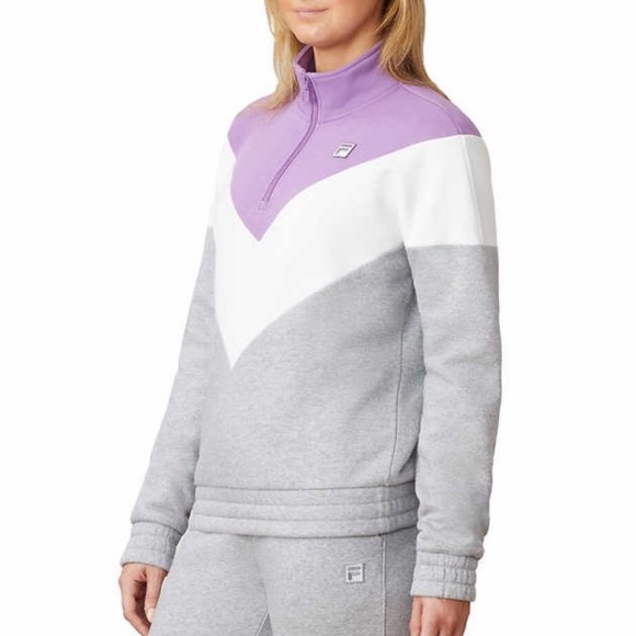 FILA Size L Women Quarter Zip Pullover Sweatshirt - Picture 4 of 13